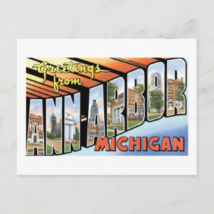 Cartão Postal Saudações de Ann Arbor, Michigan