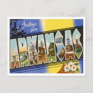 Cartão Postal Saudações De Arkansas Dos Estados Unidos