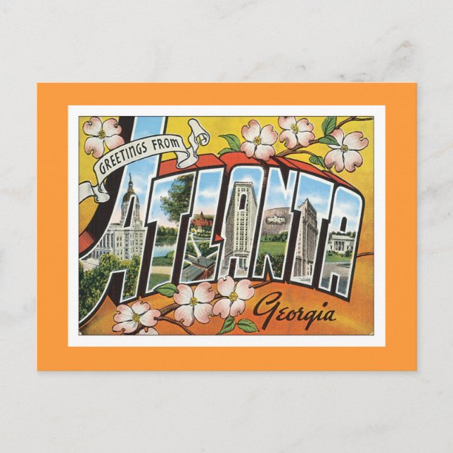 Cartão Postal Saudações De Atlanta (Frente)