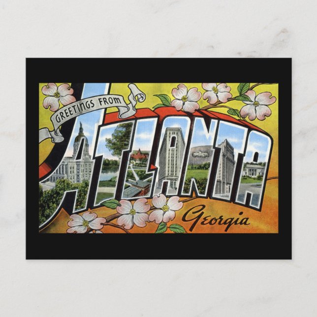 Cartão Postal Saudações de Atlanta Georgia (Frente)