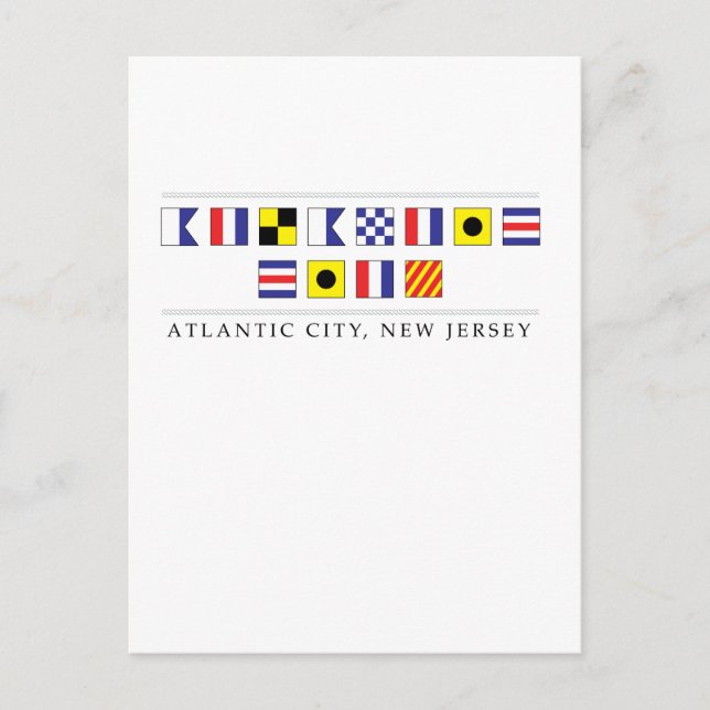 Cartão Postal Saudações de Atlantic City (Frente)