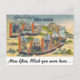 Cartão Postal Saudações de Bad Lands, Dakota do Norte