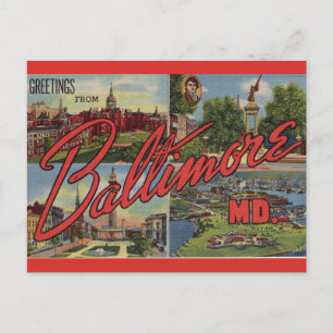 Cartão Postal Saudações de Baltimore MD