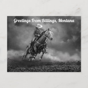 Cartão Postal Saudações De Billings, Cartão-Postal Montana Rodeo