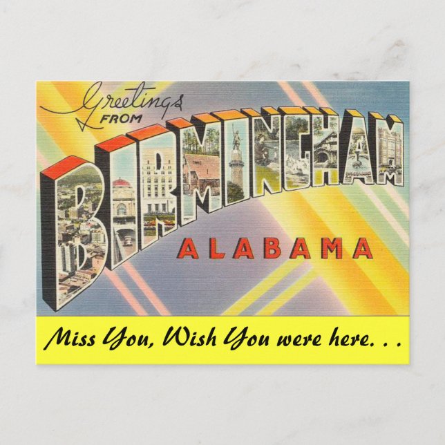 Cartão Postal Saudações de Birmingham (Frente)