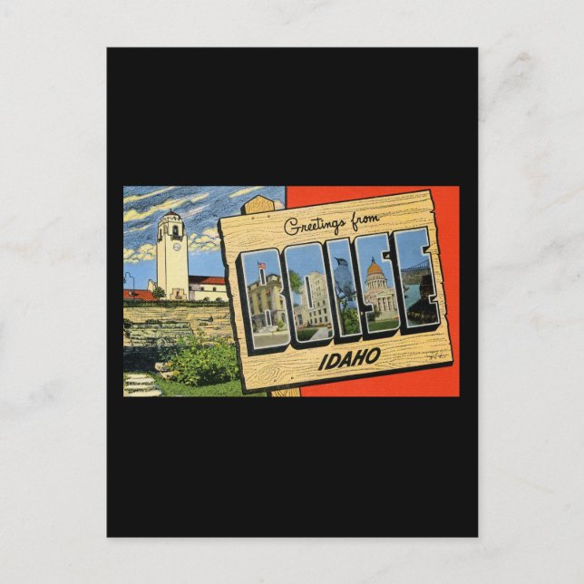 Cartão Postal Saudações de Boise Idaho (Frente)