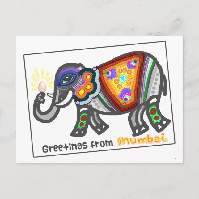 Cartão Postal Saudações de Bombaim (Frente)