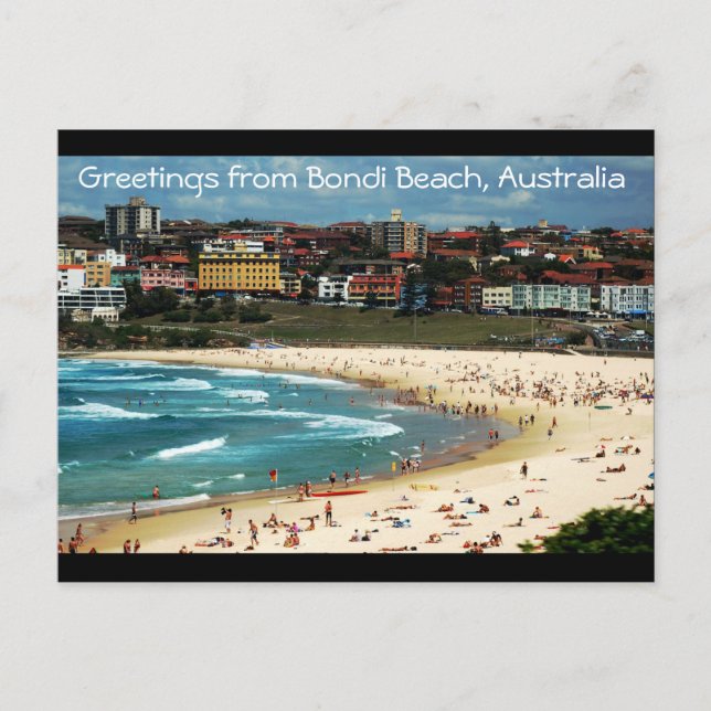 Cartão Postal Saudações de Bondi Beach, Austrália (Frente)