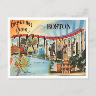 Cartão Postal Saudações de Boston, Massachusetts Viagem
