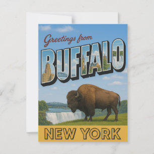 Cartão Postal Saudações De Buffalo Nova Iorque