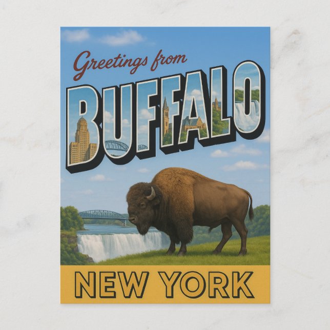 Cartão Postal Saudações De Buffalo Nova Iorque (Frente)