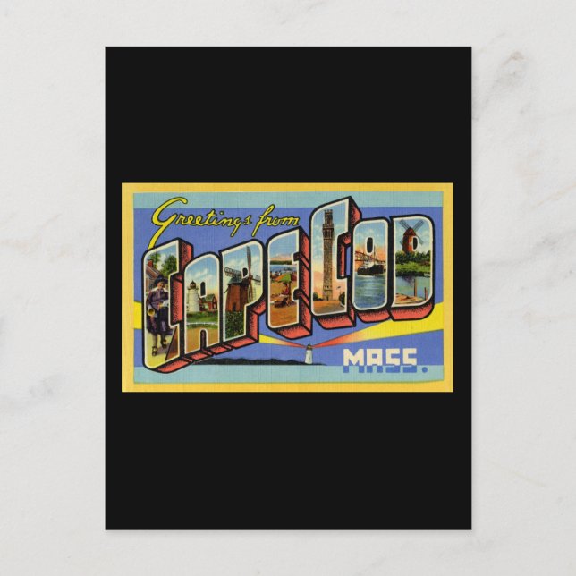 Cartão Postal Saudações de Cape Cod Massachusetts (Frente)