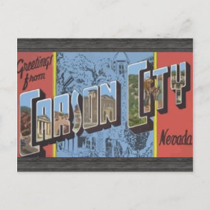 Cartão Postal Saudações De Carson City Nevada, Antigo