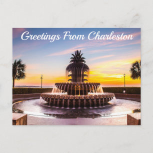 Cartão Postal Saudações De Charleston, Carolina Do Sul