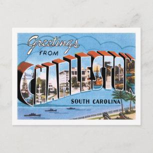 Cartão Postal Saudações De Charleston, Carolina Do Sul, Cidade