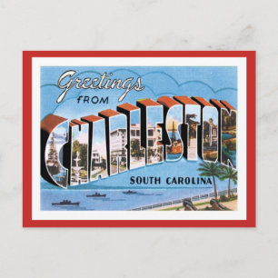 Cartão Postal Saudações De Charleston Carolina do Sul Cidade dos