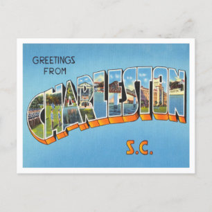 Cartão Postal Saudações de Charleston, Viagem da Carolina do Sul