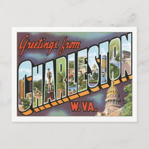 Cartão Postal Saudações de Charleston West Virginia Cidade dos E