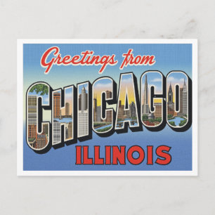 Cartão Postal Saudações de Chicago IL