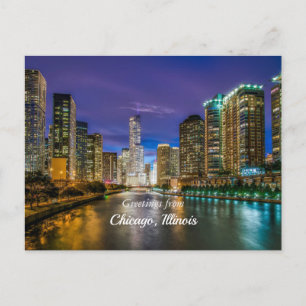 Cartão Postal Saudações de Chicago, Illinois