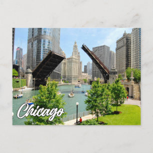 Cartão Postal Saudações De Chicago, Illinois, EUA