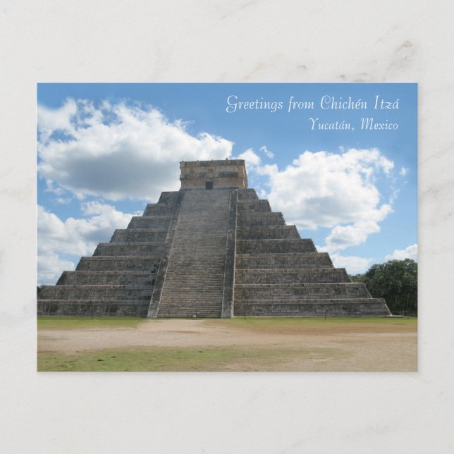 Cartão Postal Saudações de Chichén Itzá, México (Frente)