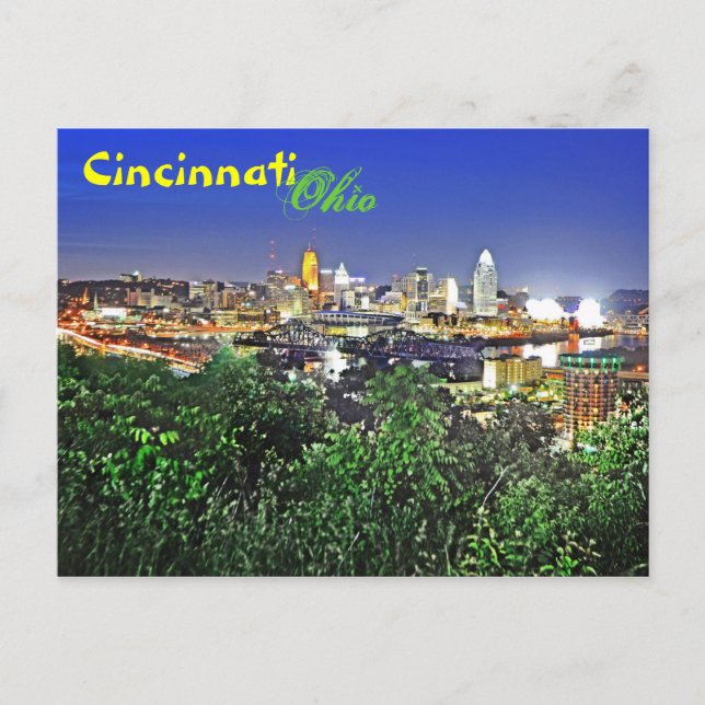 Cartão Postal Saudações de Cincinnati, Ohio! (Frente)