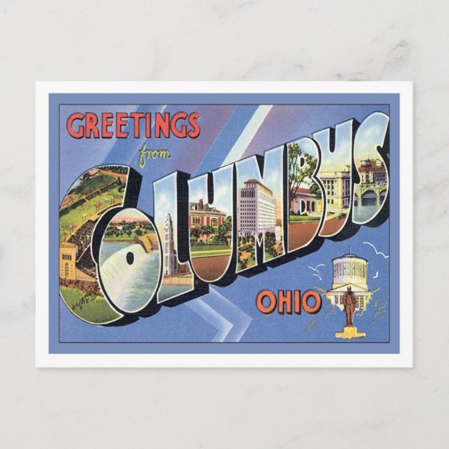 Cartão Postal Saudações de Columbus Ohio (Frente)
