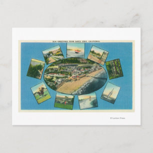 Cartão Postal Saudações de com Vistas Cênicas Santa Cruz, CA