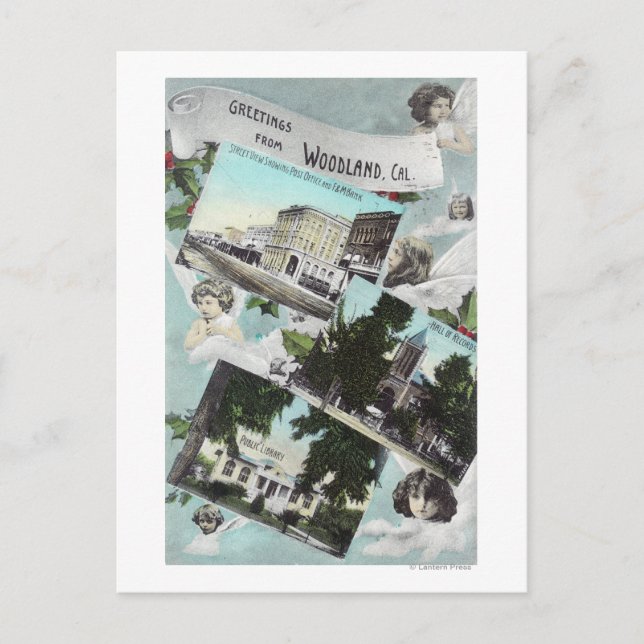 Cartão Postal Saudações de com Vistas CênicasWoodland, CA (Frente)