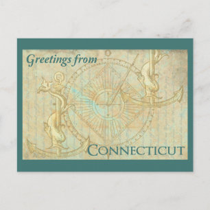 Cartão Postal Saudações de Connecticut