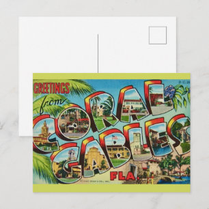 Cartão Postal Saudações de Coral Gables Flórida