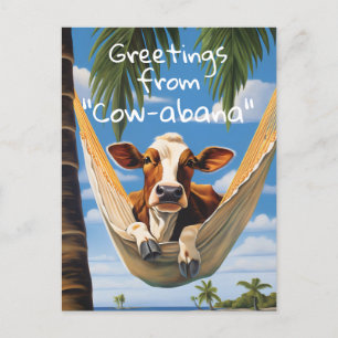 Cartão Postal Saudações de "Cow-abana" Férias