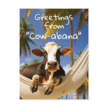 Saudações de "Cow-abana" Férias