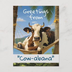 Cartão Postal Saudações de "Cow-abana" Férias