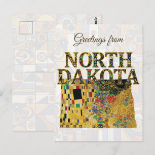 Cartão Postal Saudações de Dakota do Norte