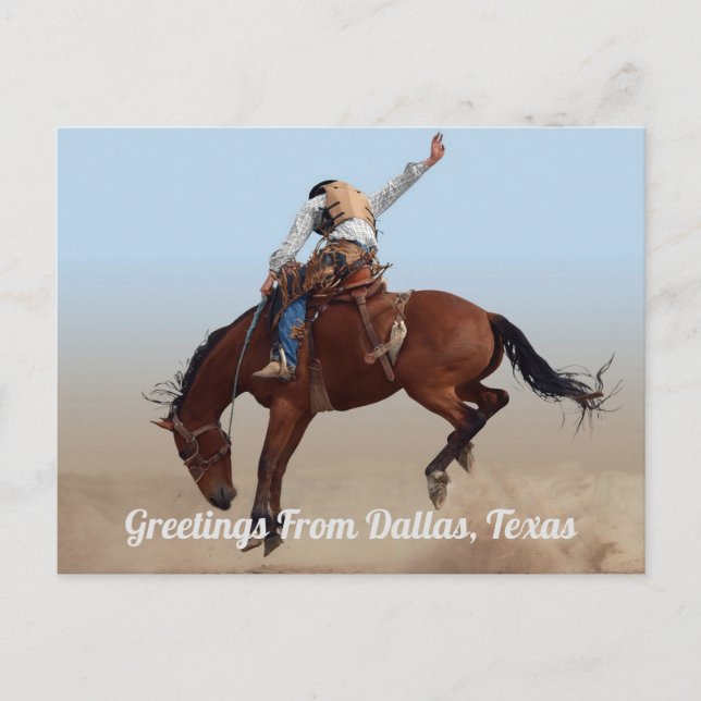 Cartão Postal Saudações De Dallas, Texas Rodeo Postcard (Frente)