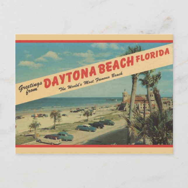 Cartão Postal Saudações De Daytona Beach Postcard De 1953 (Frente)