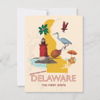 Cartão Postal Saudações de Delaware