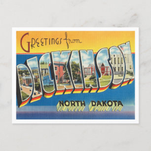 Cartão Postal Saudações de Dickinson, Viagem da Dakota do Norte