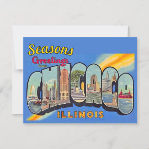 Cartão Postal Saudações de Fim de Ano de Chicago 