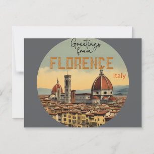Cartão Postal Saudações de Florença, Itália