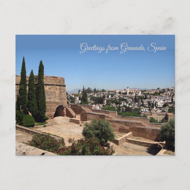 Cartão Postal Saudações de Granada, Espanha (Frente)
