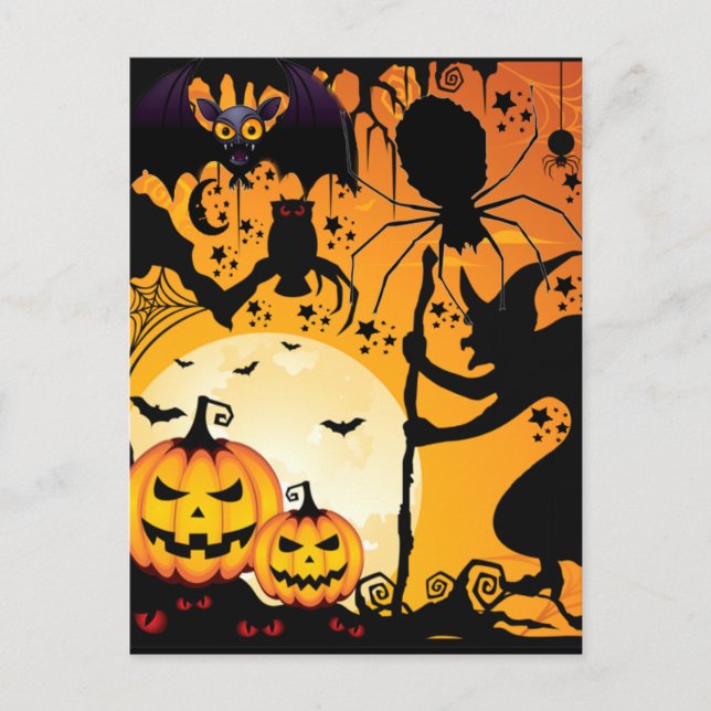 Cartão Postal Saudações de Halloween_ (Frente)