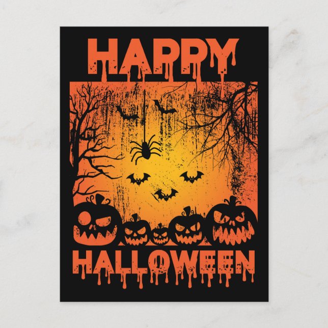 Cartão Postal Saudações de Halloween (Frente)