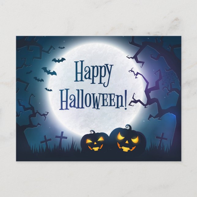 Cartão Postal Saudações de Halloween (Frente)