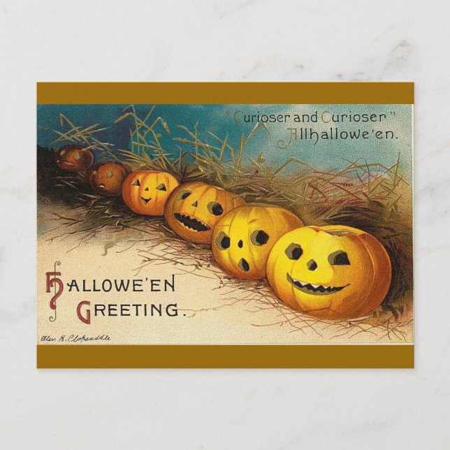 Cartão Postal Saudações de Halloween (Frente)