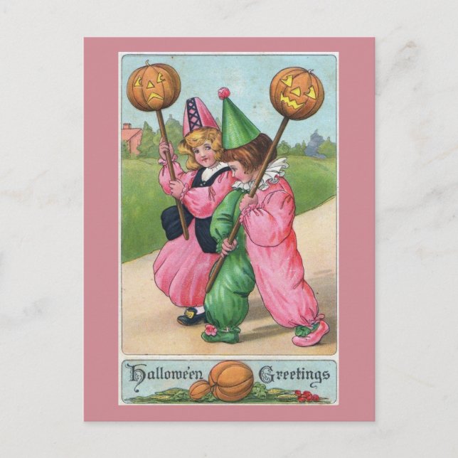 Cartão Postal Saudações de Halloween! Vintage (Frente)