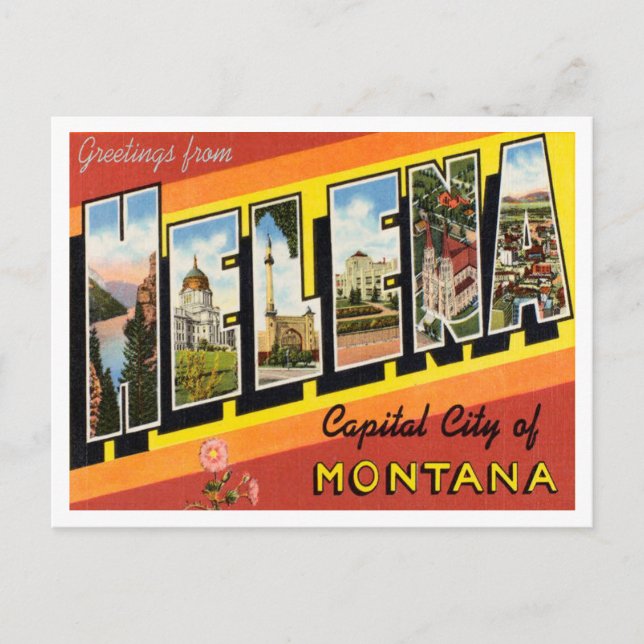 Cartão Postal Saudações de Helena, Capital City de Montana (Frente)