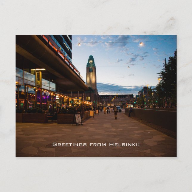 Cartão Postal Saudações de Helsínquia (Frente)